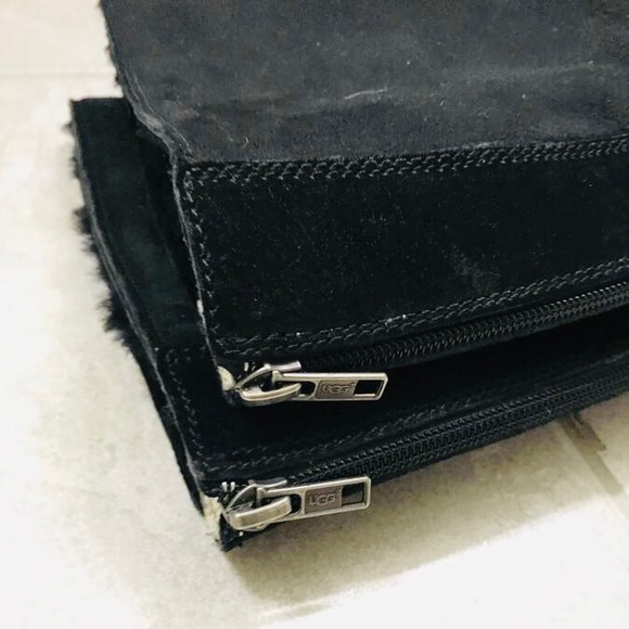 UGG black wedge tall winter boots, zipper back - Picture 4 of 4